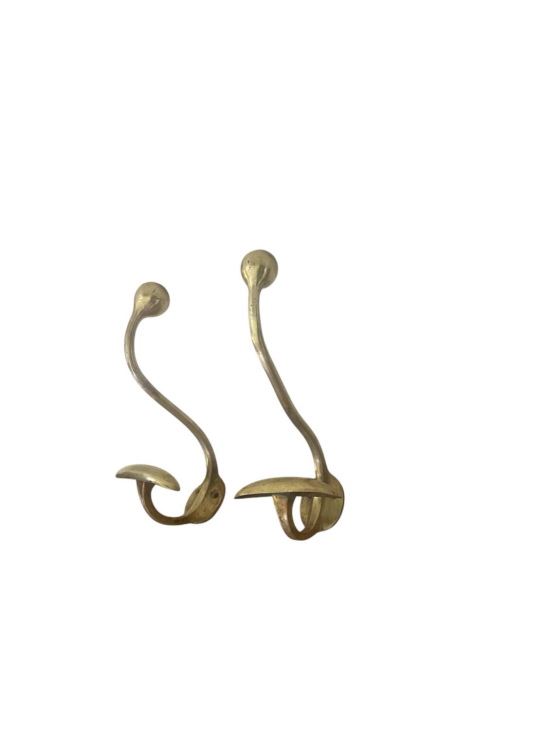 Pair of 19th century brass ball hooks