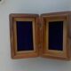Jewelry box or card box in chiseled wood and vintage mother-of-pearl