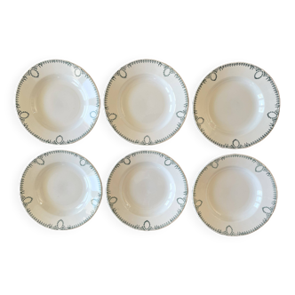 6 old hollow plates in Saint-Amand earthenware (North)