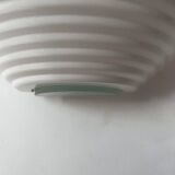 Vintage white lacquered metal and glass wall light, Denmark 1970s