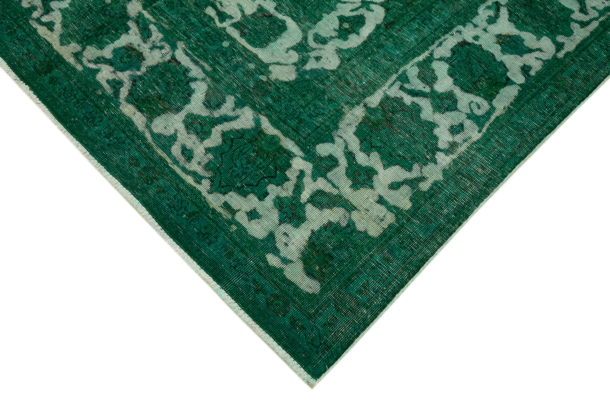 Handmade oriental contemporary 1980s 302 cm x 385 cm green wool carpet