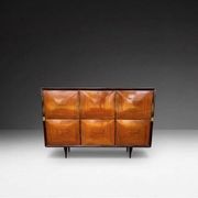 Mid-Century Sideboard in Wood and Brass, Italy, 1950s