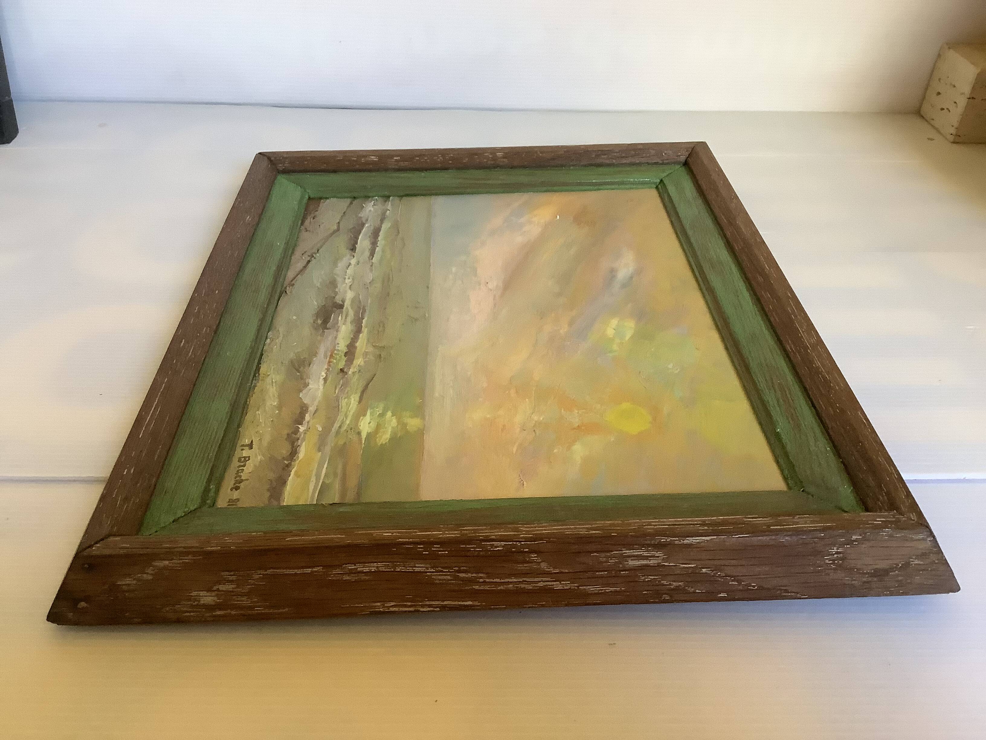 Signed marine painting on hardboard