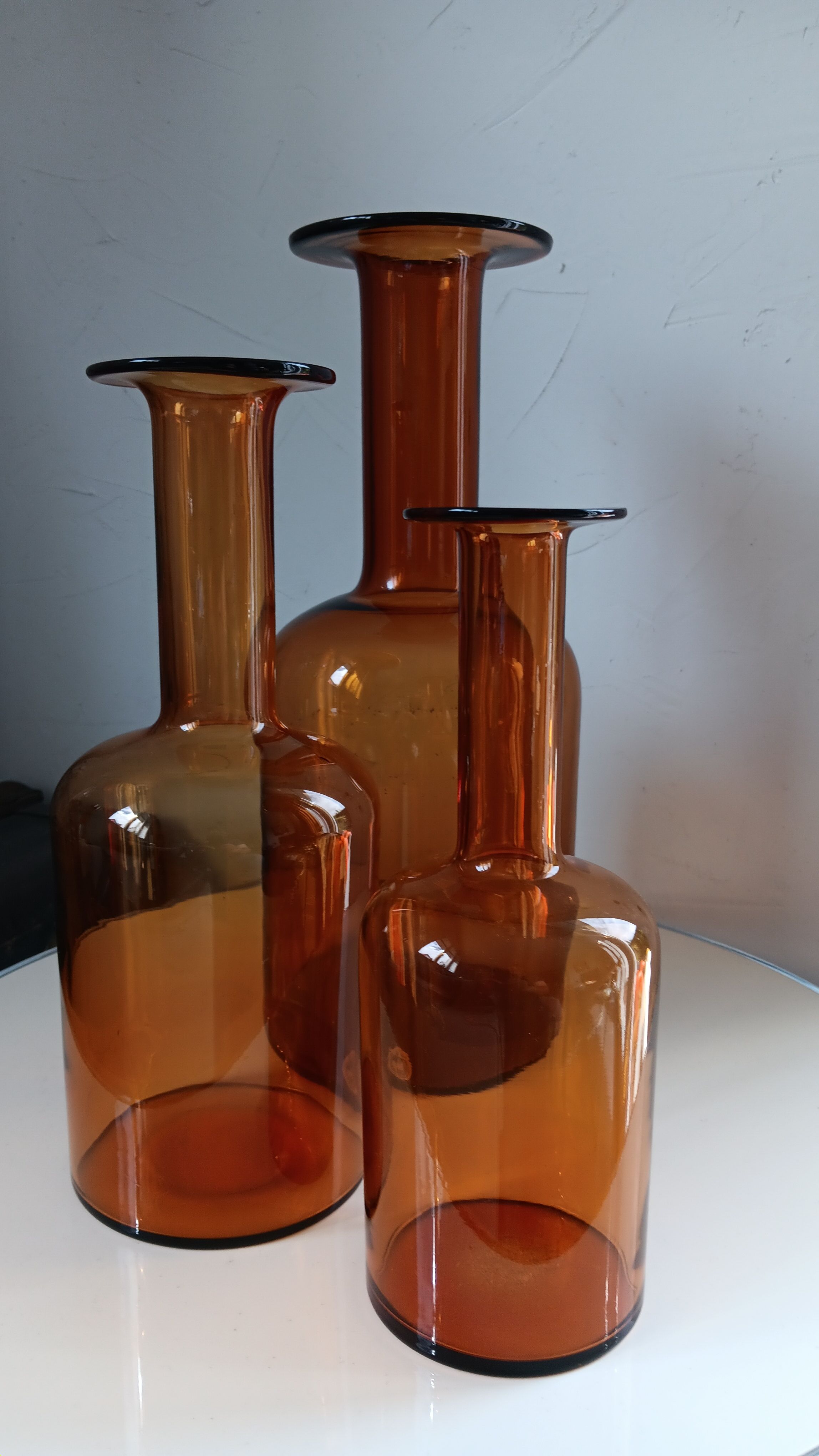 3 GULVASE  de Otto Brauer pour Holmegaard  1962
