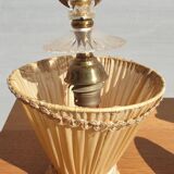 Pair of vintage wall lamps plexi lampshade pleated gold