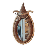 Miroir Forme collier cheval corde de chanvre
