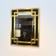 Mirror in gilded wood and black glass by Deknudt Belgium