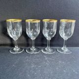 4 Verres à porto Daum putoisés or