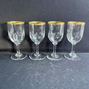 4 Verres à porto Daum putoisés or