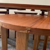 Scandinavian set by Poul Hundevad table and 4 folding teak stools
