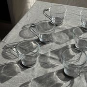 Lot de 9 tasses italiennes vintage à anse en métal