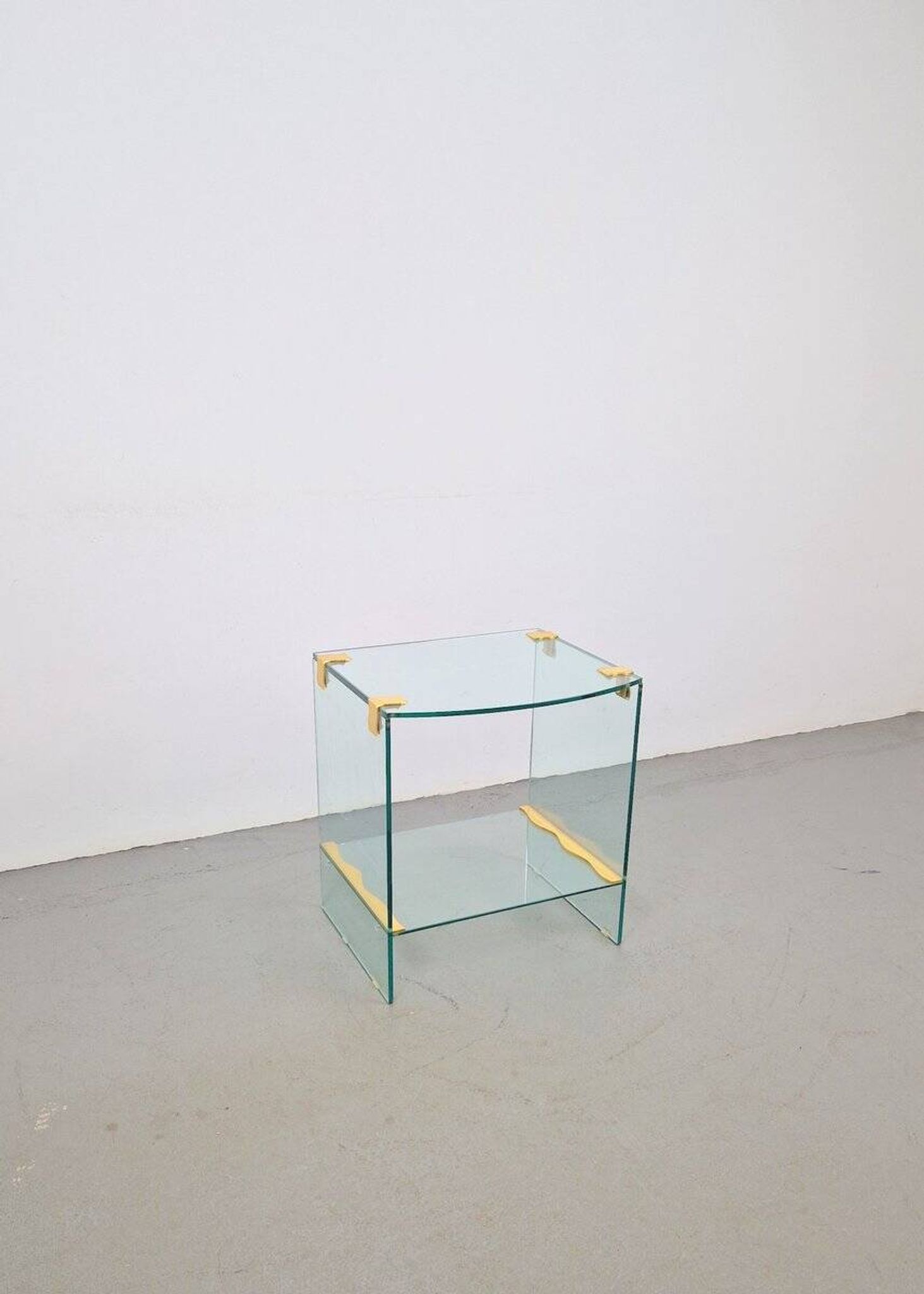 Vintage Regency Brass and Glass Side Table, 1970s