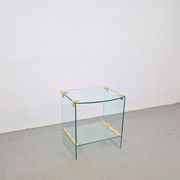 Vintage Regency Brass and Glass Side Table, 1970s
