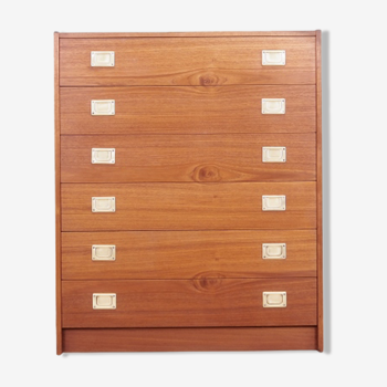 Cherry chest of drawers, 70s, Danish design, made in Denmark