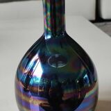 Murano Iridescent ball vase/With iridescent reflections. Mary line. Dim 20 x 10 cm