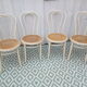 Lot de 4 chaises bistrot cannées en bois courbé