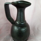 Black ceramic pitcher Vallauris by Lunetta