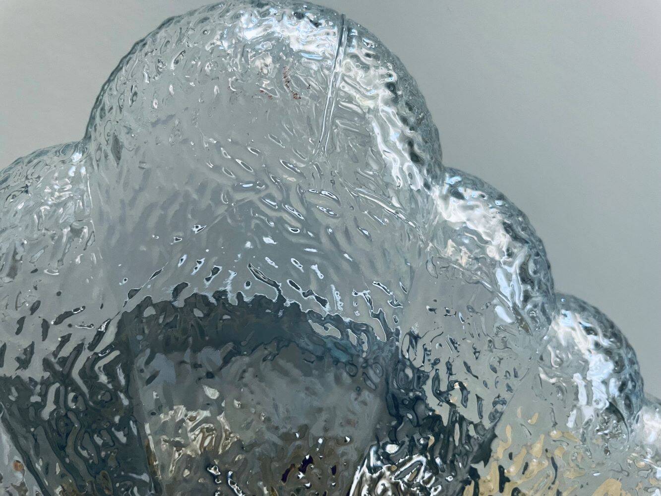 Spanish square textured glass flush mount lamp