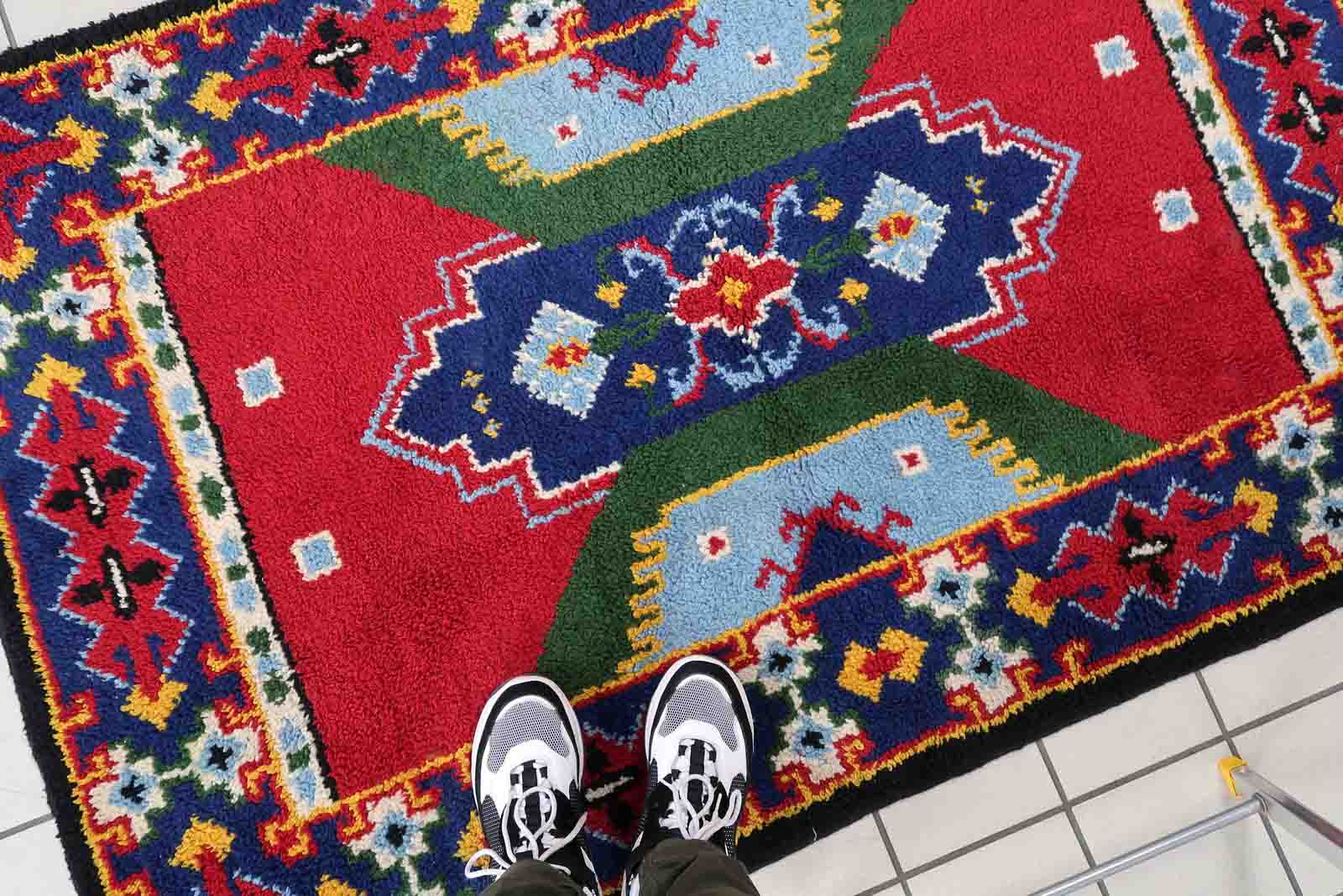 Vintage carpet French Handmade soap 117cm x 174cm 1950s