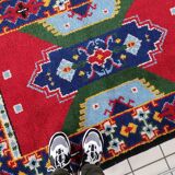 Vintage carpet French Handmade soap 117cm x 174cm 1950s