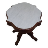 Violin pedestal table with marble top