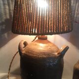 Terracotta lamp, string blinds, cable and vintage switch