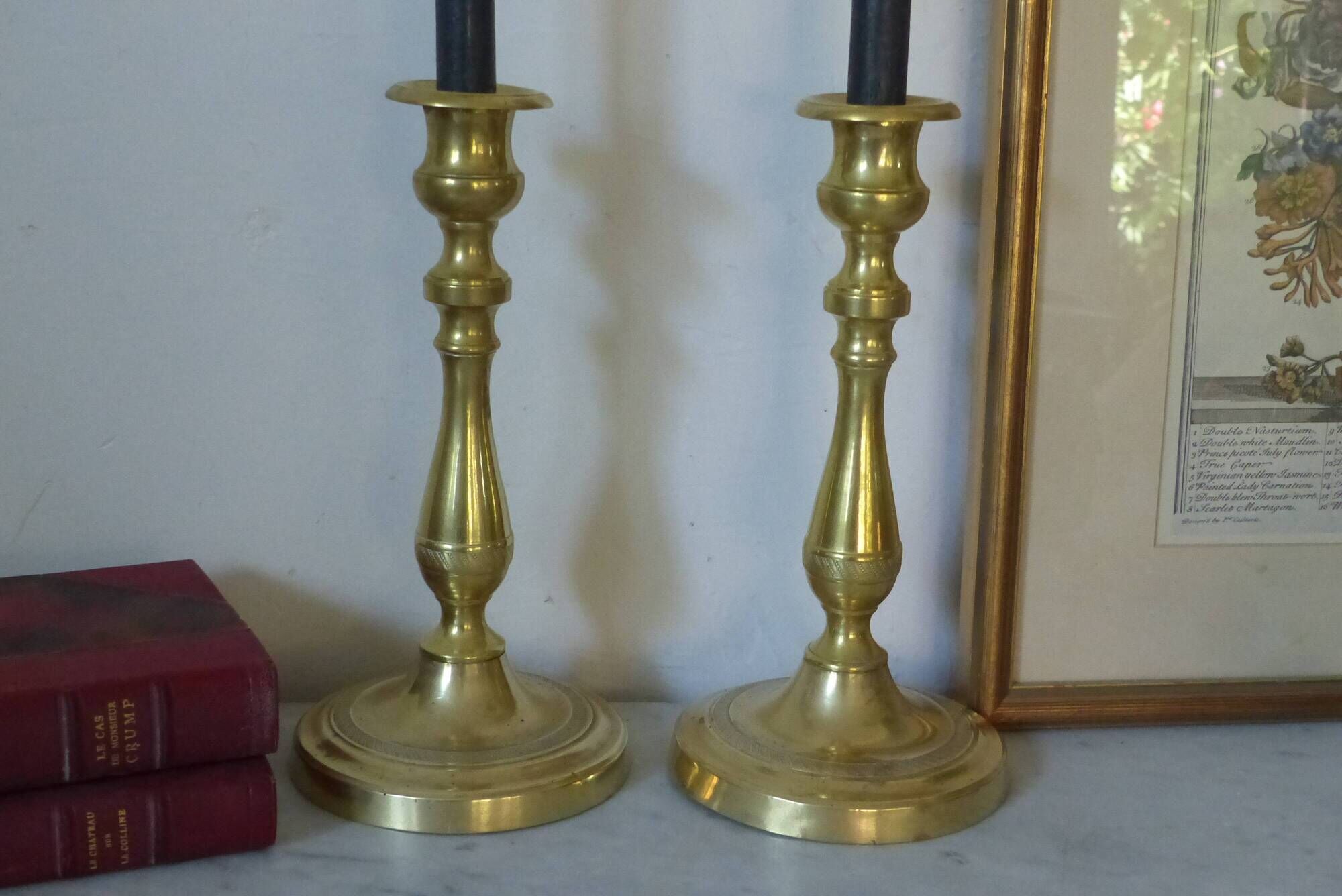 Pair of brass candlesticks early 20th century