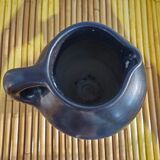 Black Enameled Ceramic Pitcher Signed MADOURA