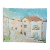 Oil painting on canvas signed C. Bertolini