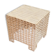 Table basse vintage cube en plastique tressé beige