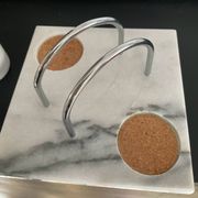 Vintage white marble table server