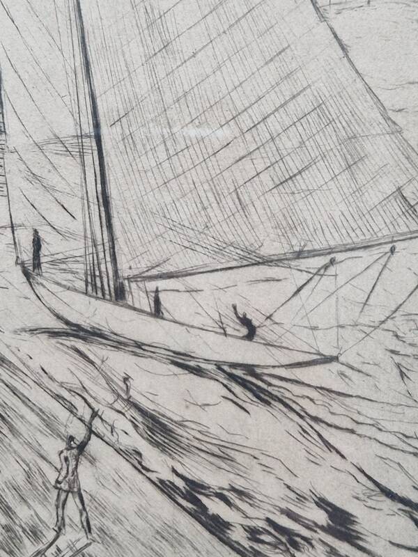 Herbert Lespinasse (1884-1972) - Engraving - The Departure of the Sailing Ship