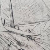 Herbert Lespinasse (1884-1972) - Engraving - The Departure of the Sailing Ship