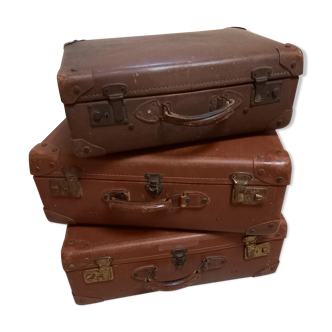 Old suitcases lot of 3