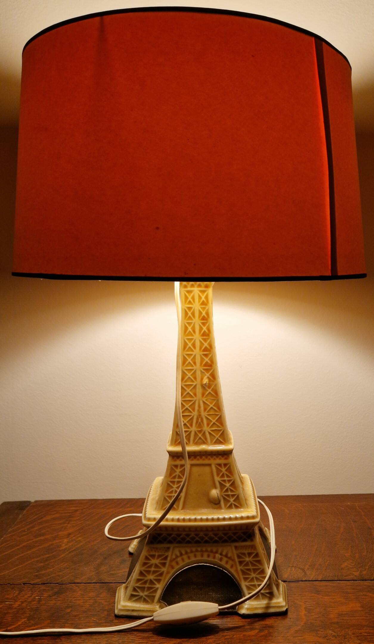 Vintage advertising lamp Garnier – Eiffel Tower in ceramic – Paris