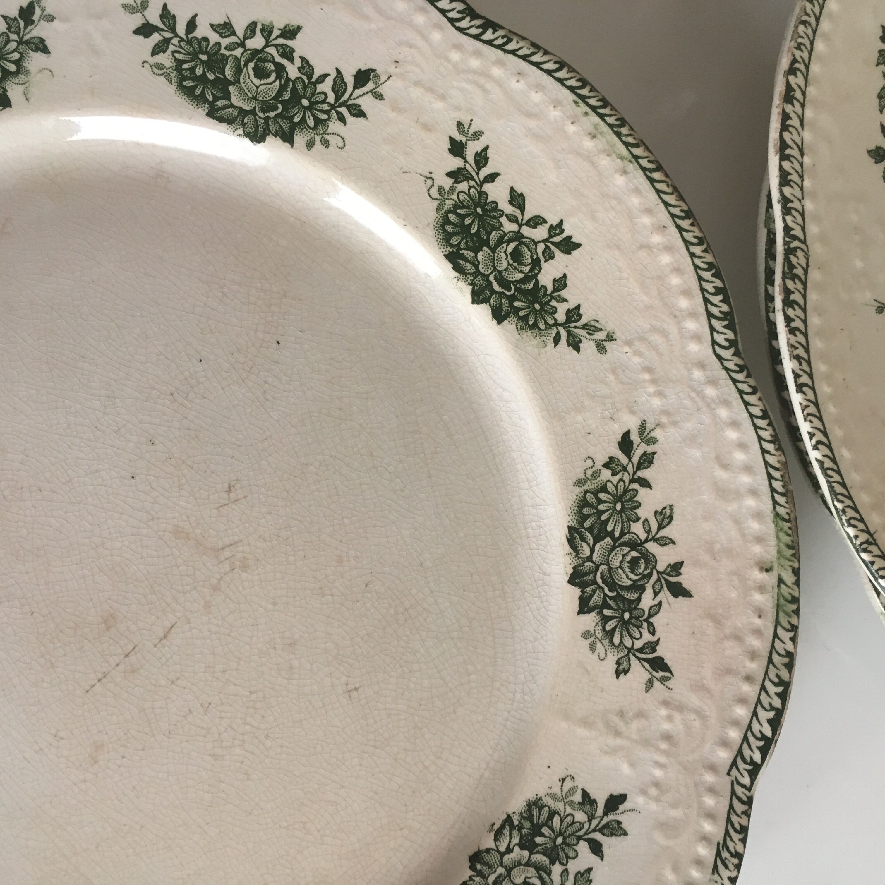 Lot of 6 porcelain dessert plates Badonviller "Richelieu"