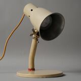 Lampe de bureau articulée Bauhaus type Kandem, émail crème, Allemagne 1930s
