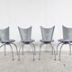 Post modern metal dining chairs, 1990s