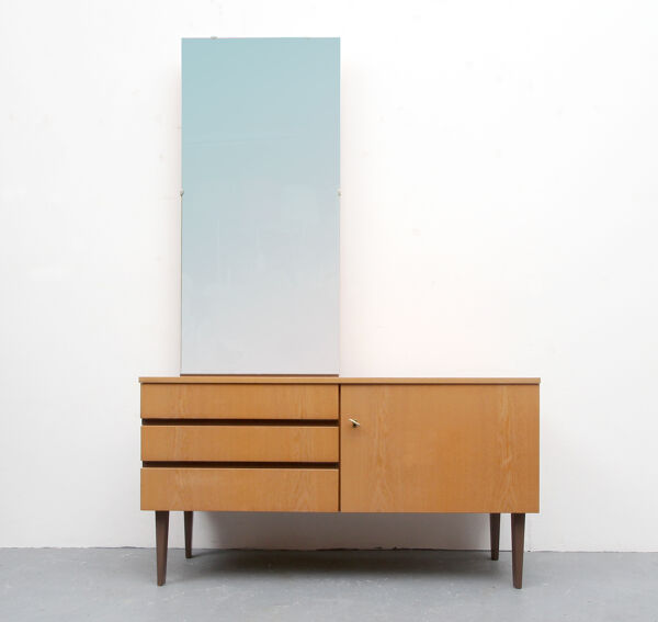 Coiffeuse en frêne avec miroir