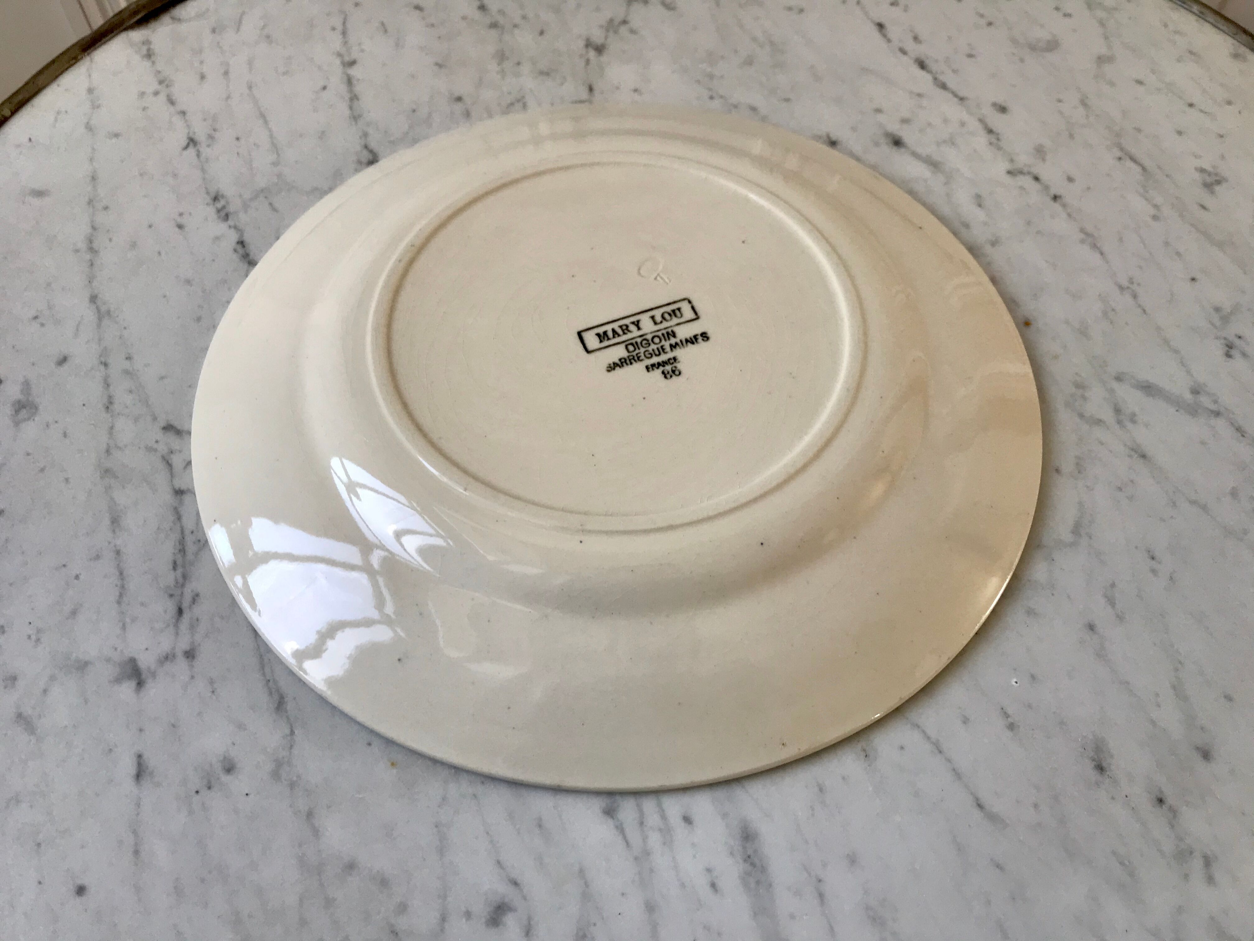 Round dish Digoin Sarreguemines model "Mary-Lou" 30s