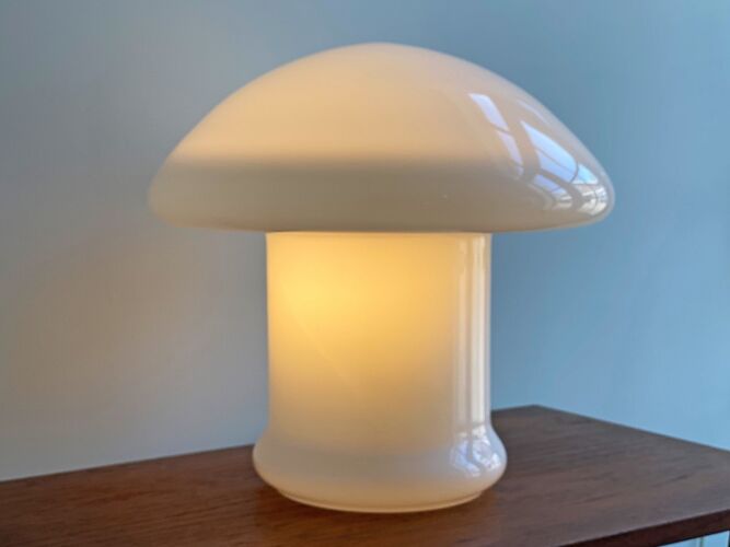 Rare XL mid century Vetri Murano glass mushroom table lamp