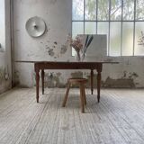 Walnut farmhouse table with swivel and extendable top