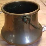 Copper pot with brass handle