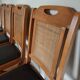 Set of 4 wood and leather chairs