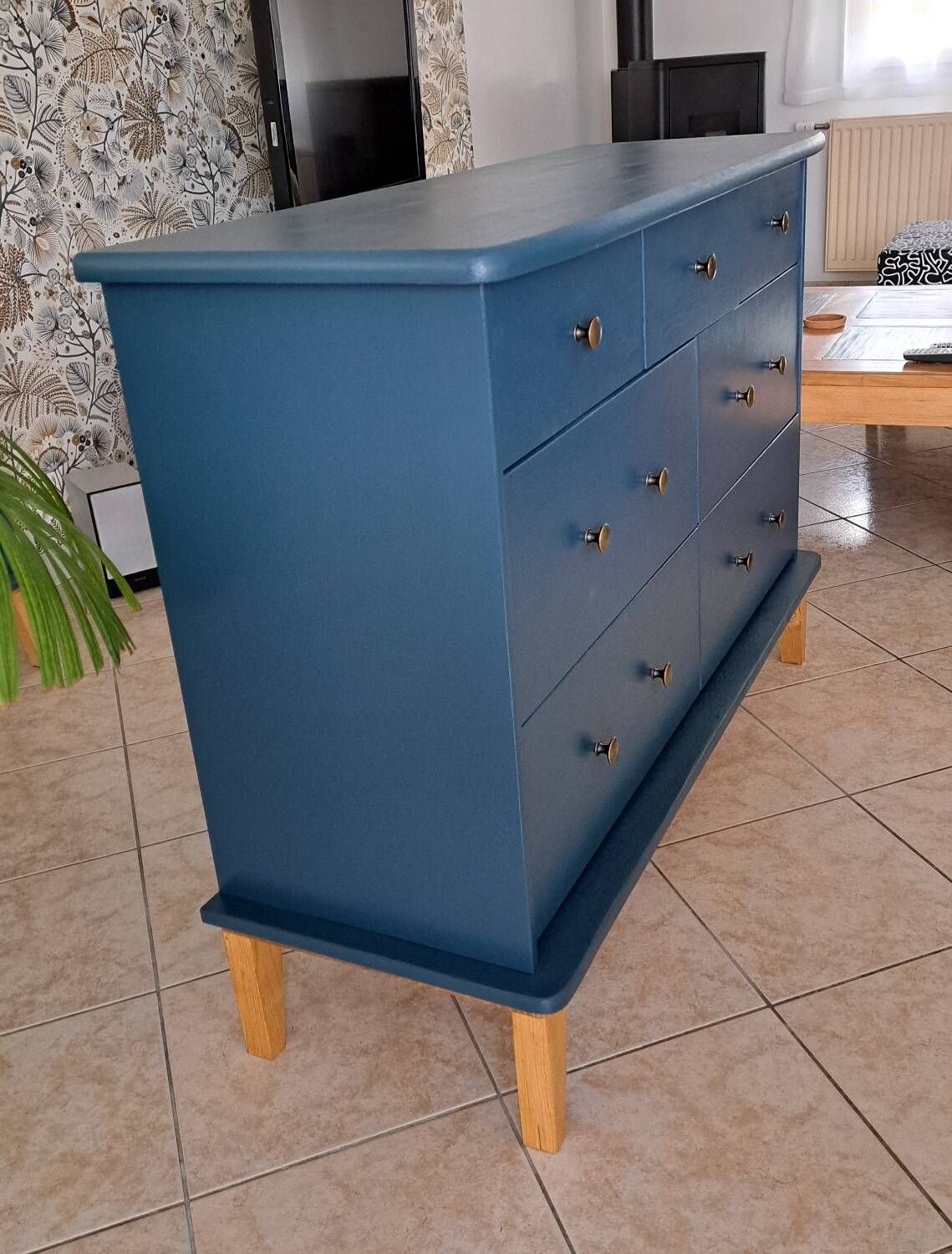 Large Rød Sødgren blue ganne chest of drawers