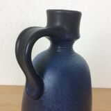 Vase forme pichet céramique bleu cobalt 1970