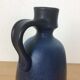 Vase forme pichet céramique bleu cobalt 1970