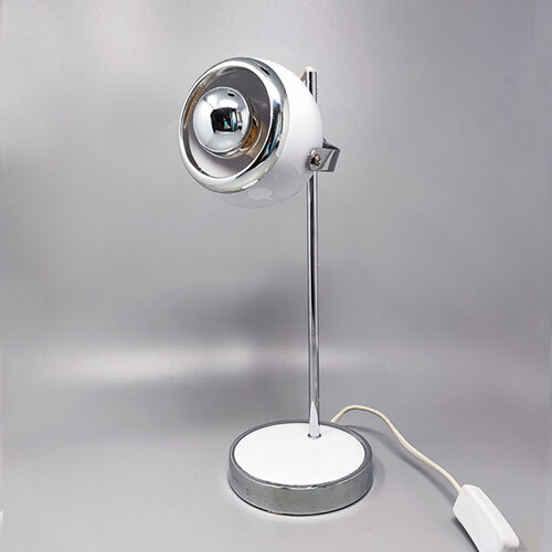 1970s white eyeball table lamp by Veneta Lumi, made in Italy