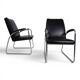 Set of 2 tubular steel Bauhaus Streamline leather armchairs, 1930.