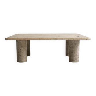 Travertine coffee table by Angelo Mangiarotti for Up&Up - 1970